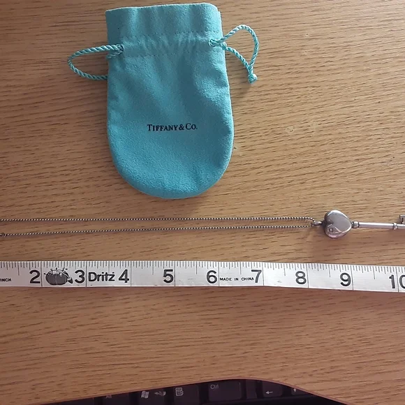 Tiffany & Co. Silver Heart Key Necklace-Vintage - Picture 8 of 9